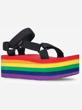 Teva Flatform Universal Rainbow Platform Sandals Size 6